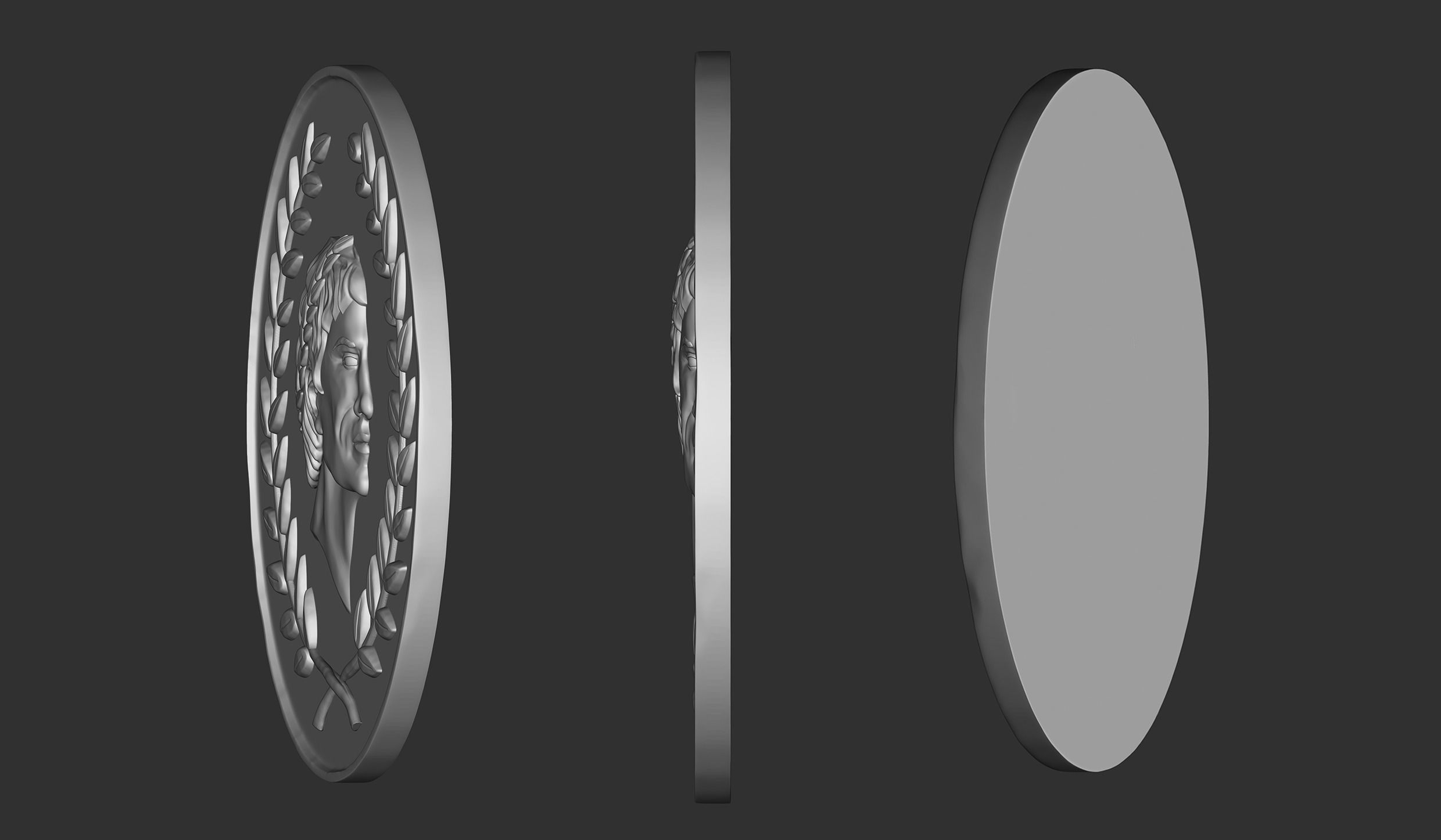 Julius Ceasar Roman Coin 3D print model_4
