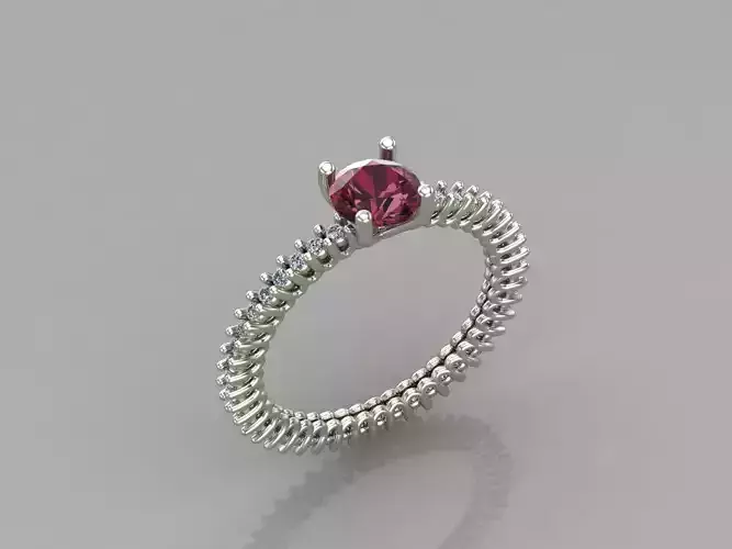 Women Ring With Stone Mix Model 3DM 43