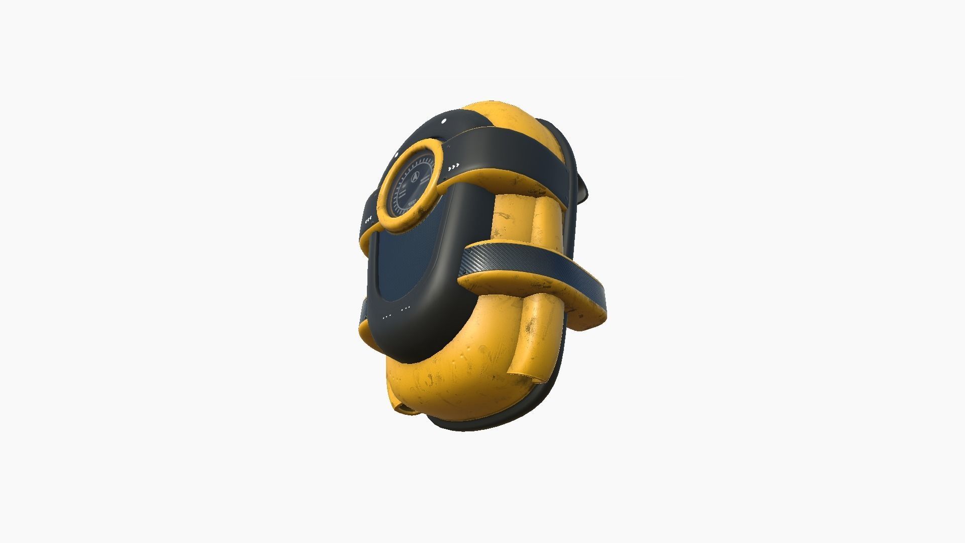 SciFi Backpack C10 Yellow - Fashion Character Design Low-poly 3D model_2