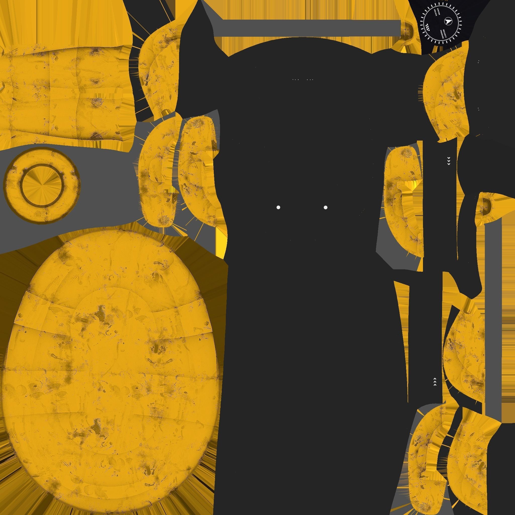 SciFi Backpack C10 Yellow - Fashion Character Design Low-poly 3D model_20