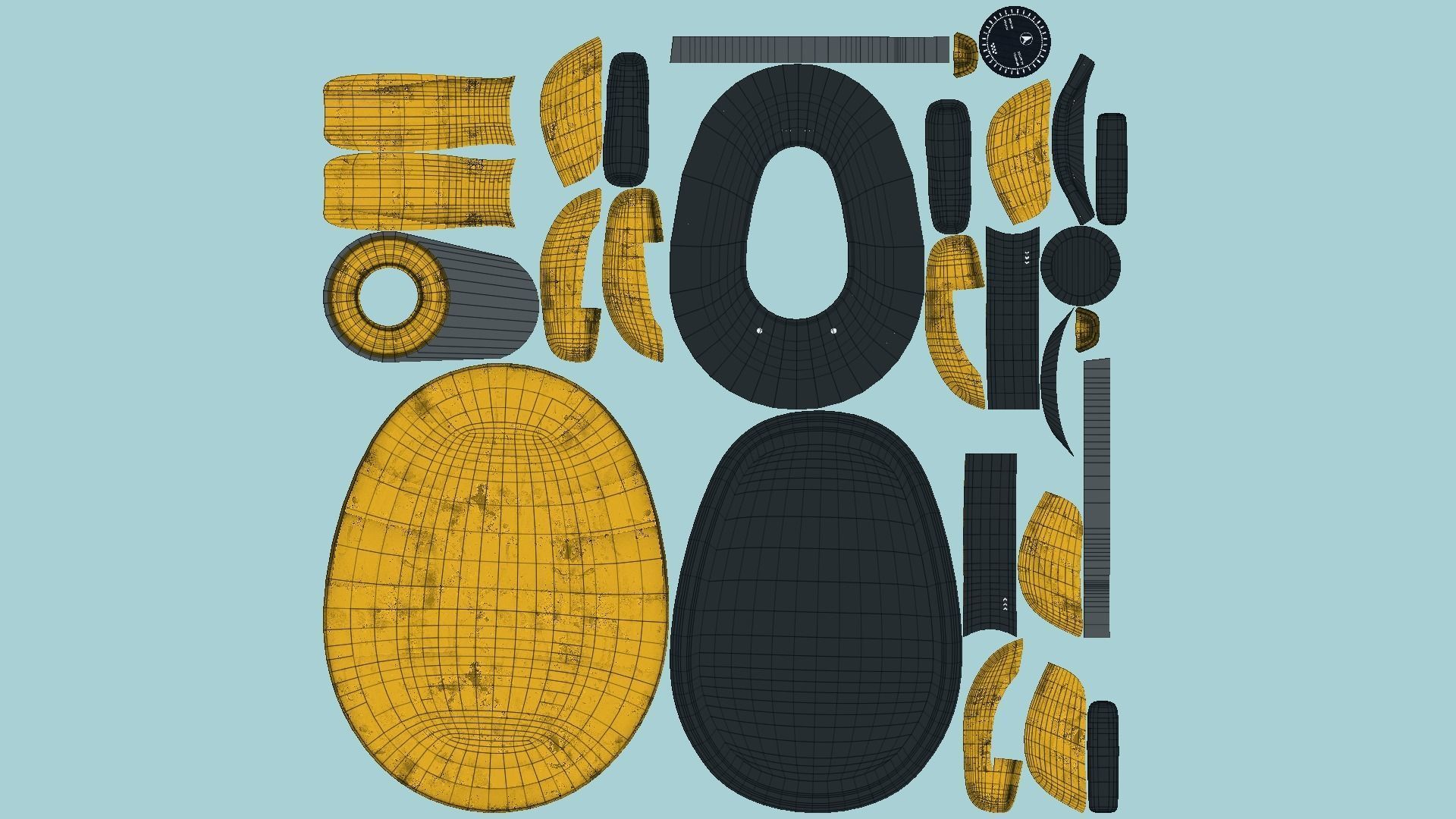 SciFi Backpack C10 Yellow - Fashion Character Design Low-poly 3D model_5