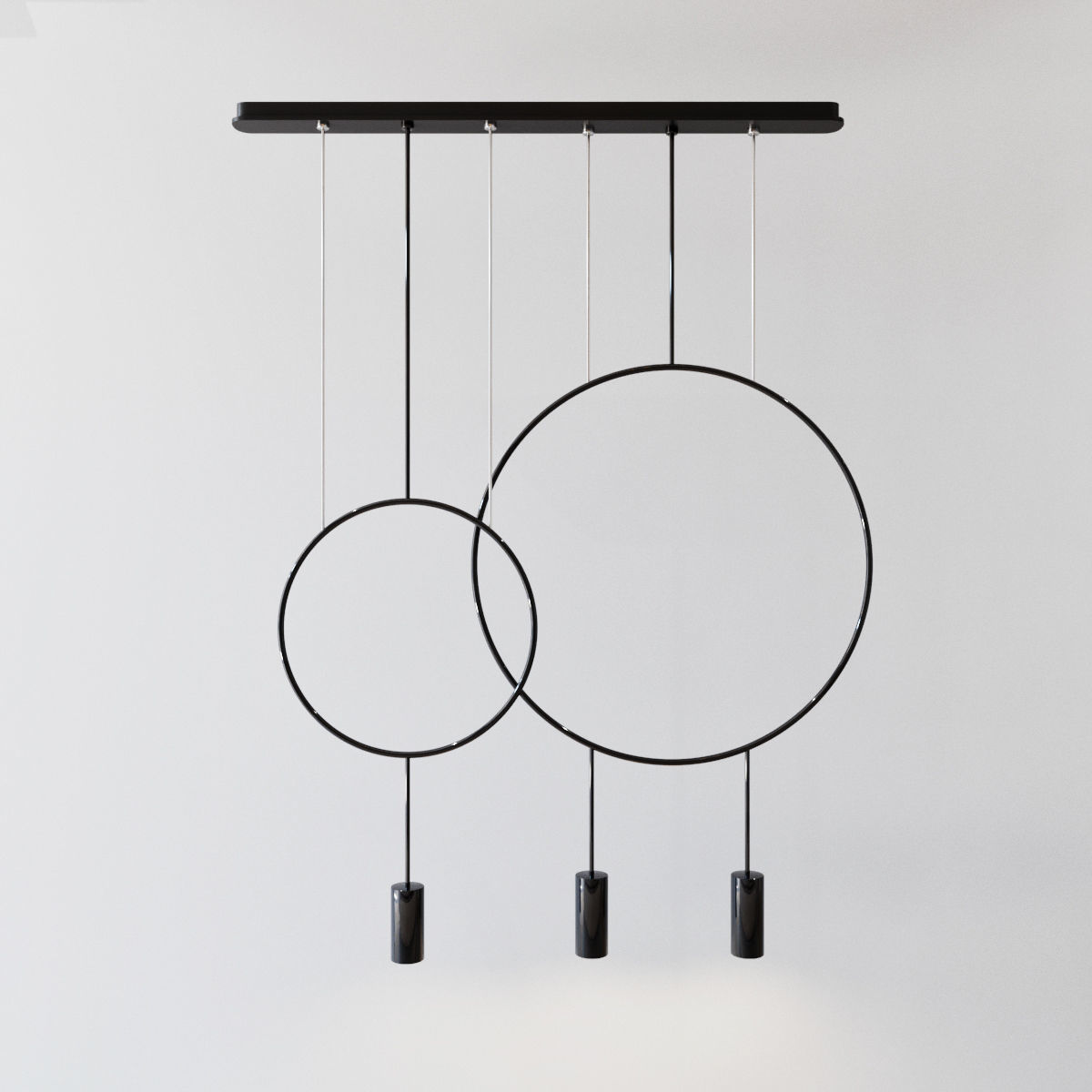 Revolta round multilight pendant with acoustic panel set 10 lamp 3D model_4