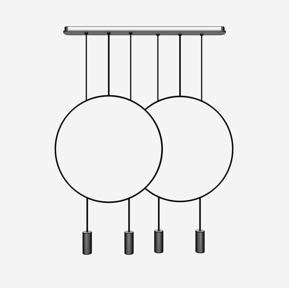 Revolta round multilight pendant with acoustic panel set 10 lamp 3D model_8