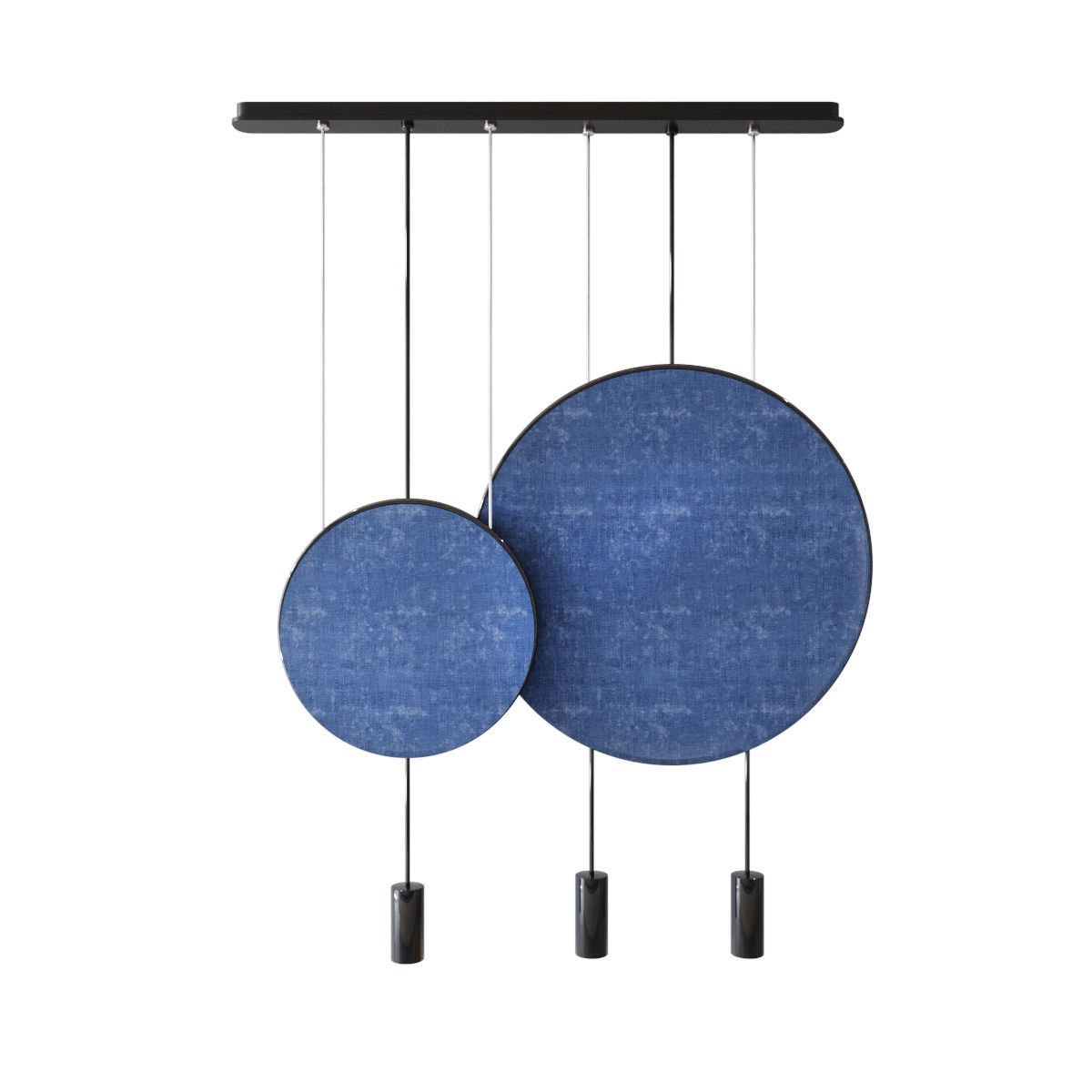 Revolta round multilight pendant with acoustic panel set 10 lamp 3D model_10