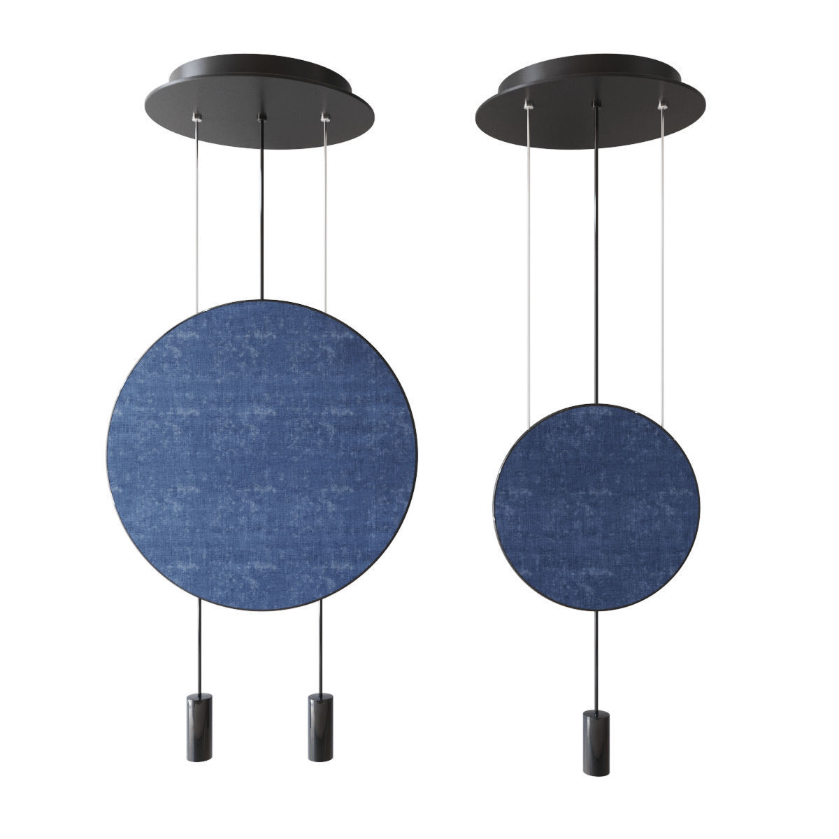 Revolta round multilight pendant with acoustic panel set 10 lamp 3D model_15