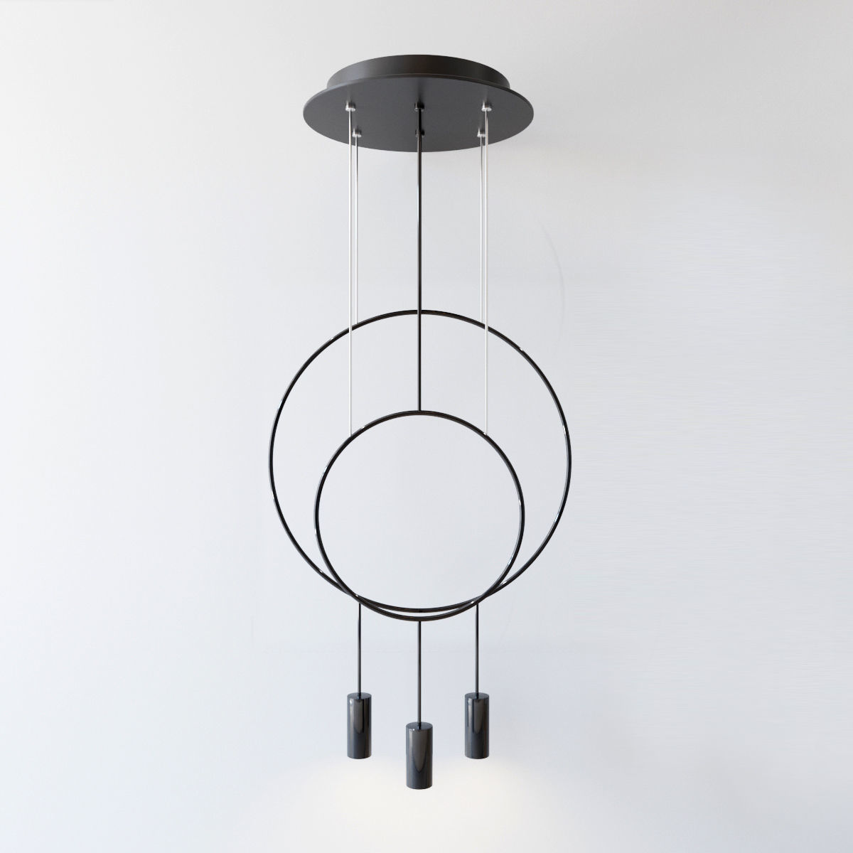 Revolta round multilight pendant with acoustic panel set 10 lamp 3D model_19