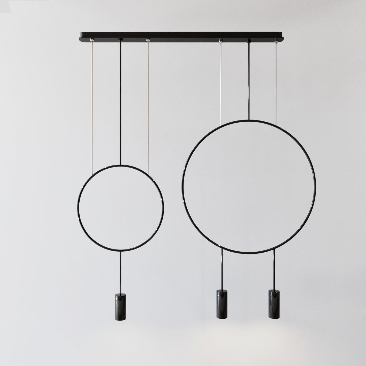 Revolta round multilight pendant with acoustic panel set 10 lamp 3D model_9