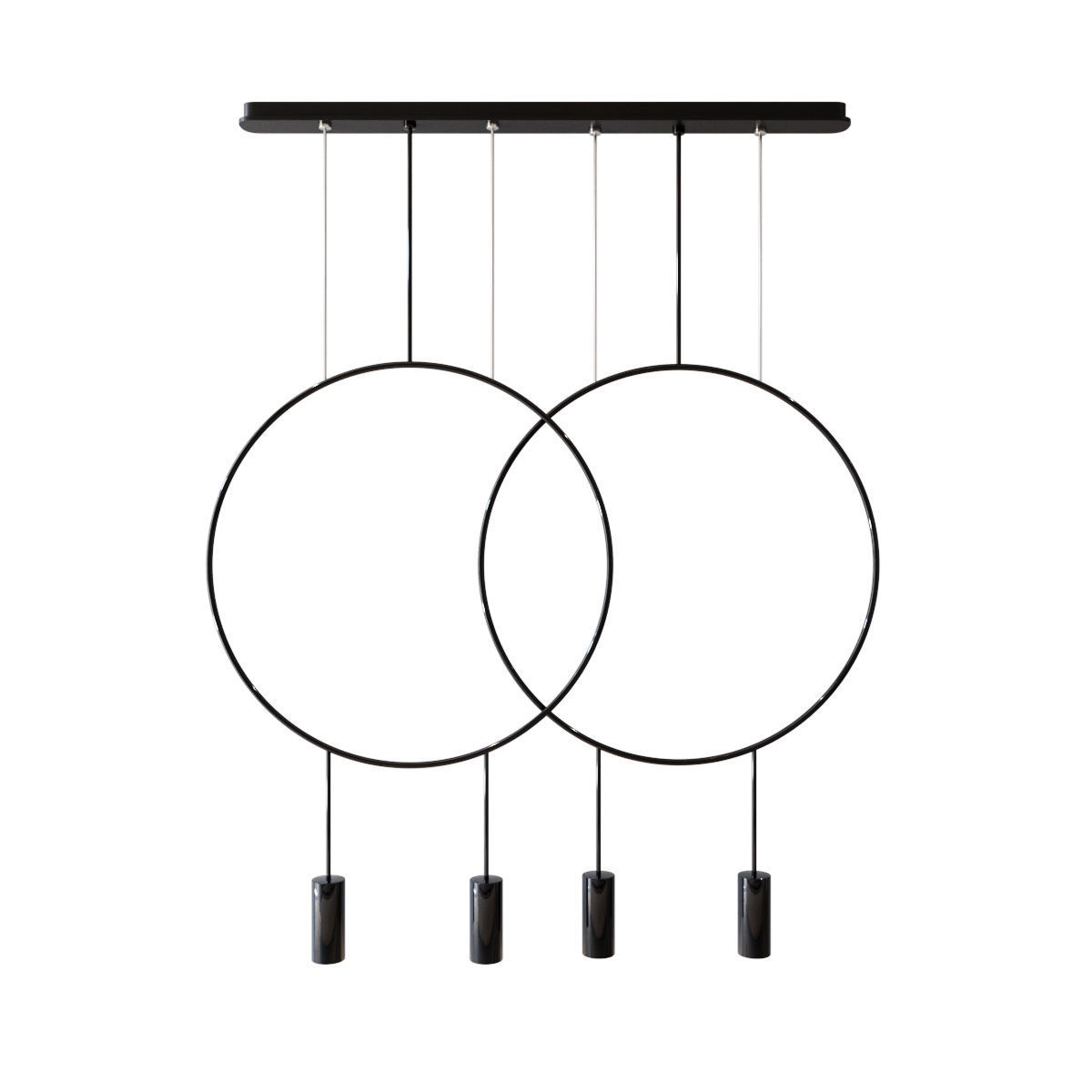 Revolta round multilight pendant with acoustic panel set 10 lamp 3D model_2