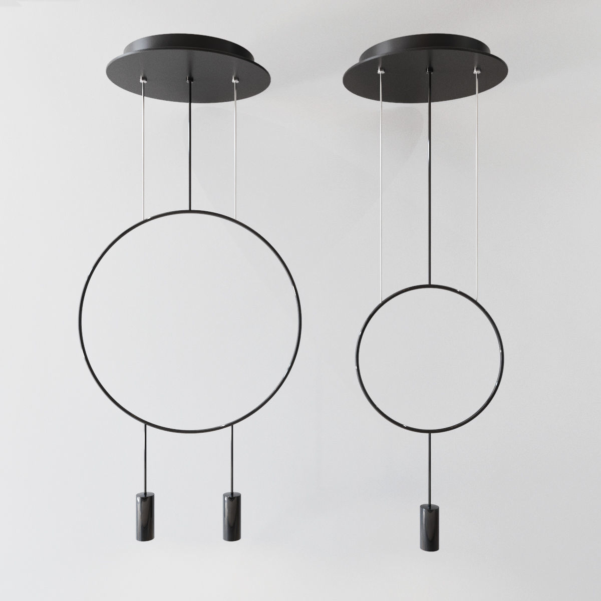 Revolta round multilight pendant with acoustic panel set 10 lamp 3D model_17