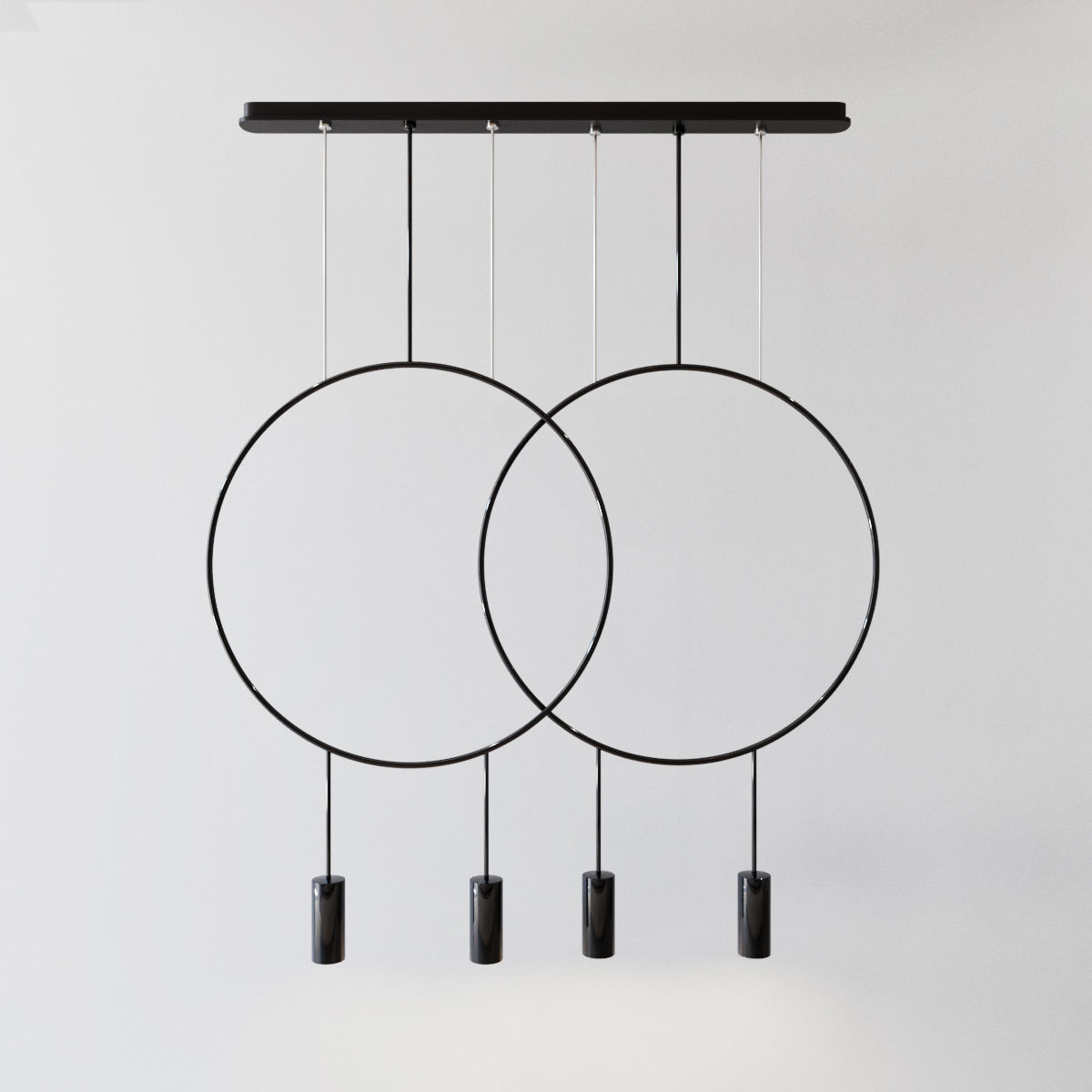 Revolta round multilight pendant with acoustic panel set 10 lamp 3D model_5