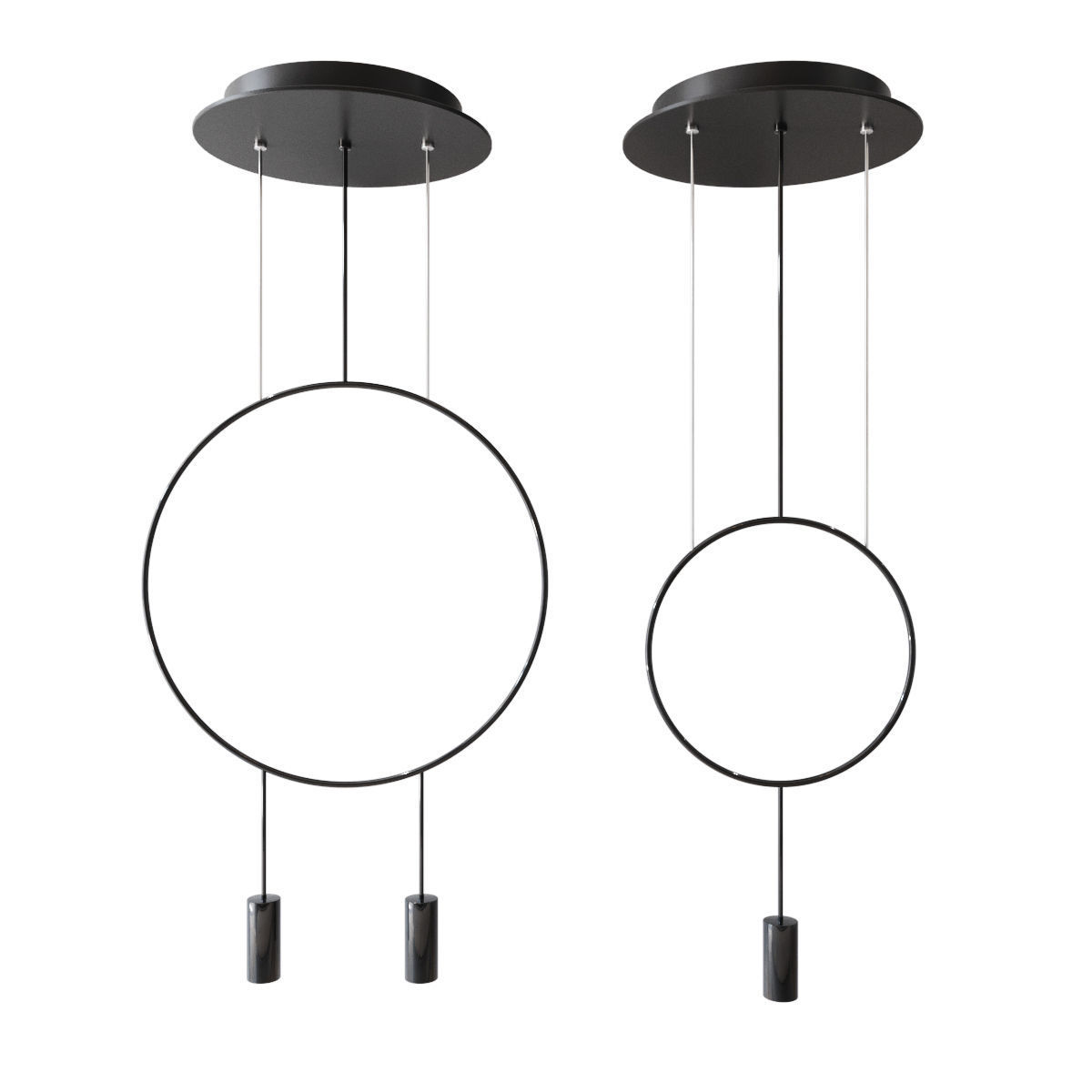 Revolta round multilight pendant with acoustic panel set 10 lamp 3D model_16