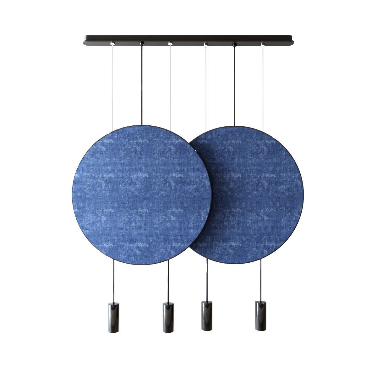 Revolta round multilight pendant with acoustic panel set 10 lamp 3D model_6