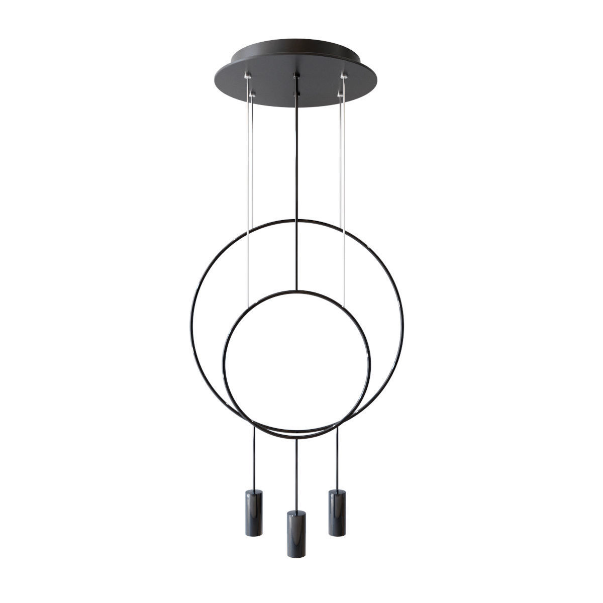 Revolta round multilight pendant with acoustic panel set 10 lamp 3D model_18