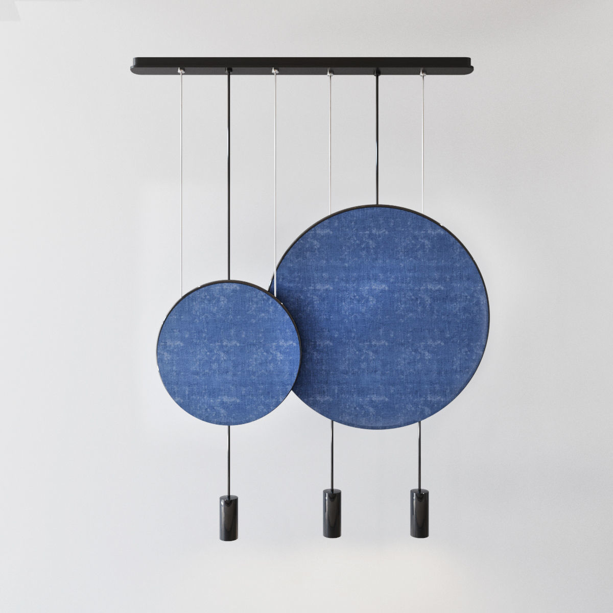 Revolta round multilight pendant with acoustic panel set 10 lamp 3D model_11