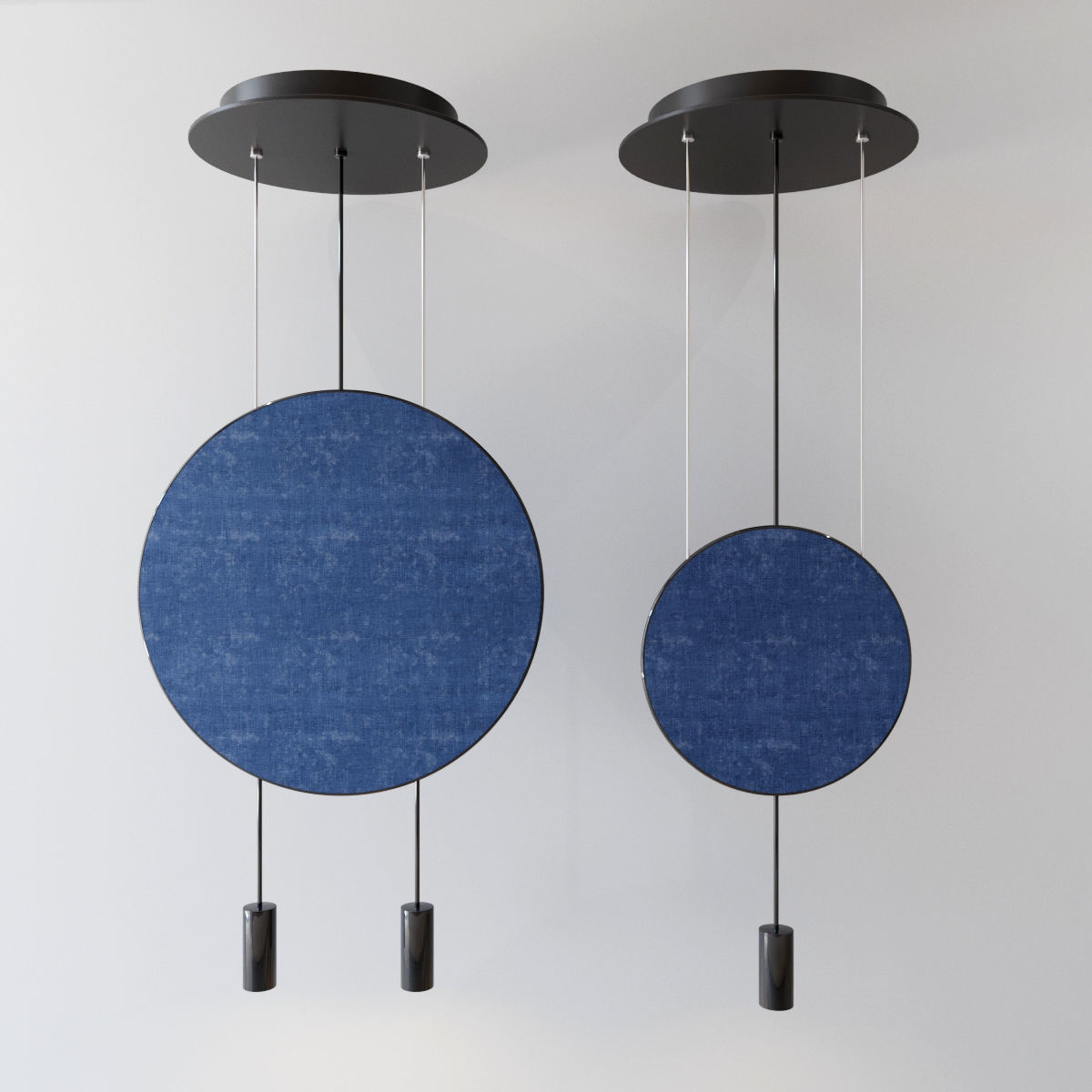 Revolta round multilight pendant with acoustic panel set 10 lamp 3D model_14