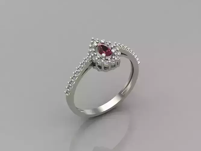 Women Ring With Stone Mix Model 3DM 33