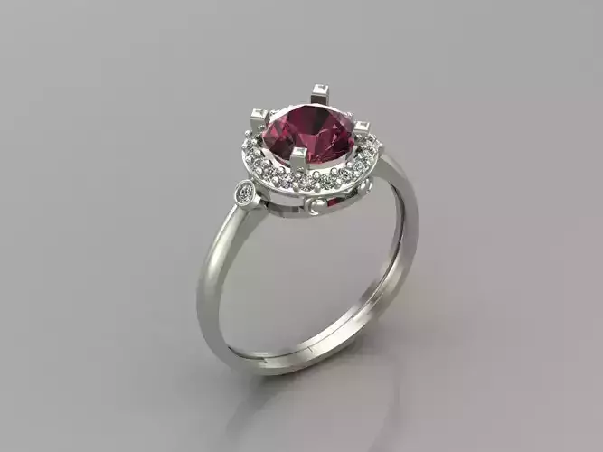 Women Ring With Stone Mix Model 3DM 28