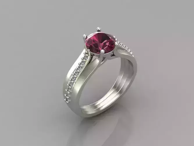 Women Ring With Stone Mix Model 3DM 21