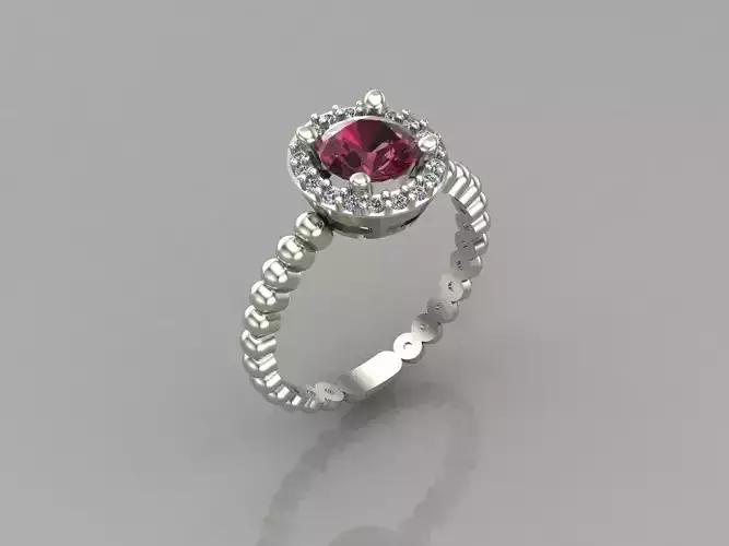 Women Ring With Stone Mix Model 3DM 19