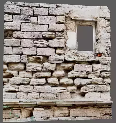 Ancient wall of ruined building