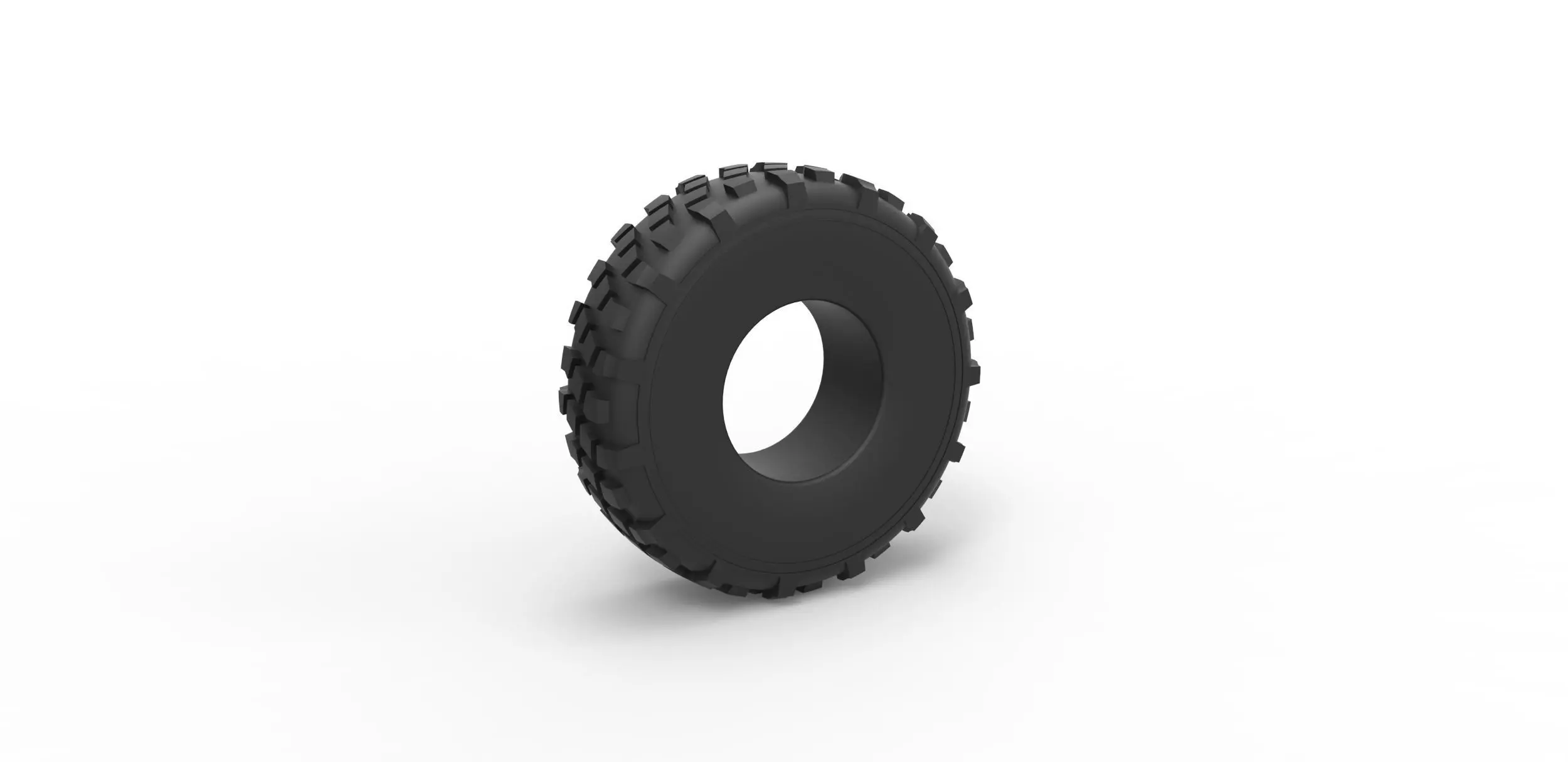 Military truck tire 7 Scale 1 to 25 3D print model_0