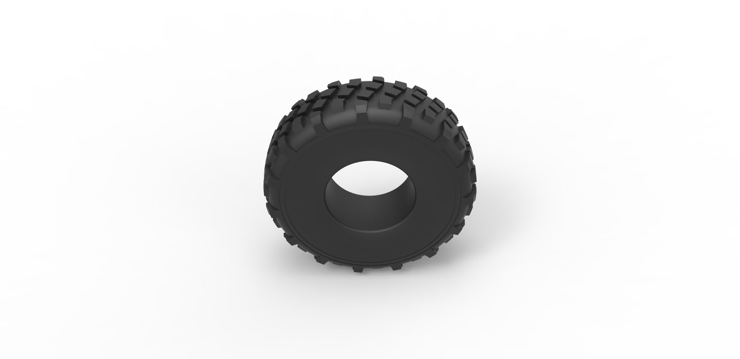 Military truck tire 7 Scale 1 to 25 3D print model_5