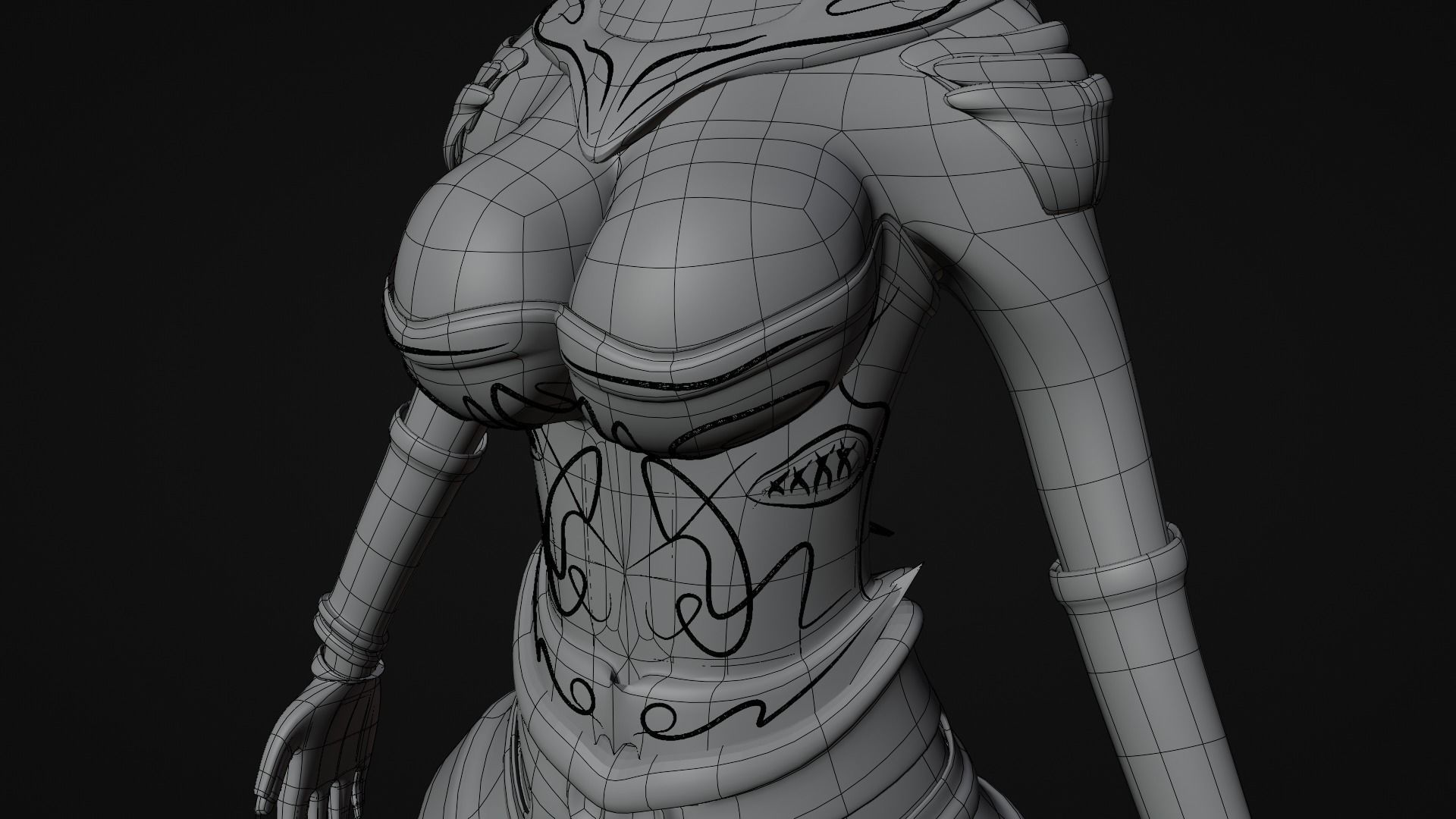 medieval princess game character Free 3D model_24