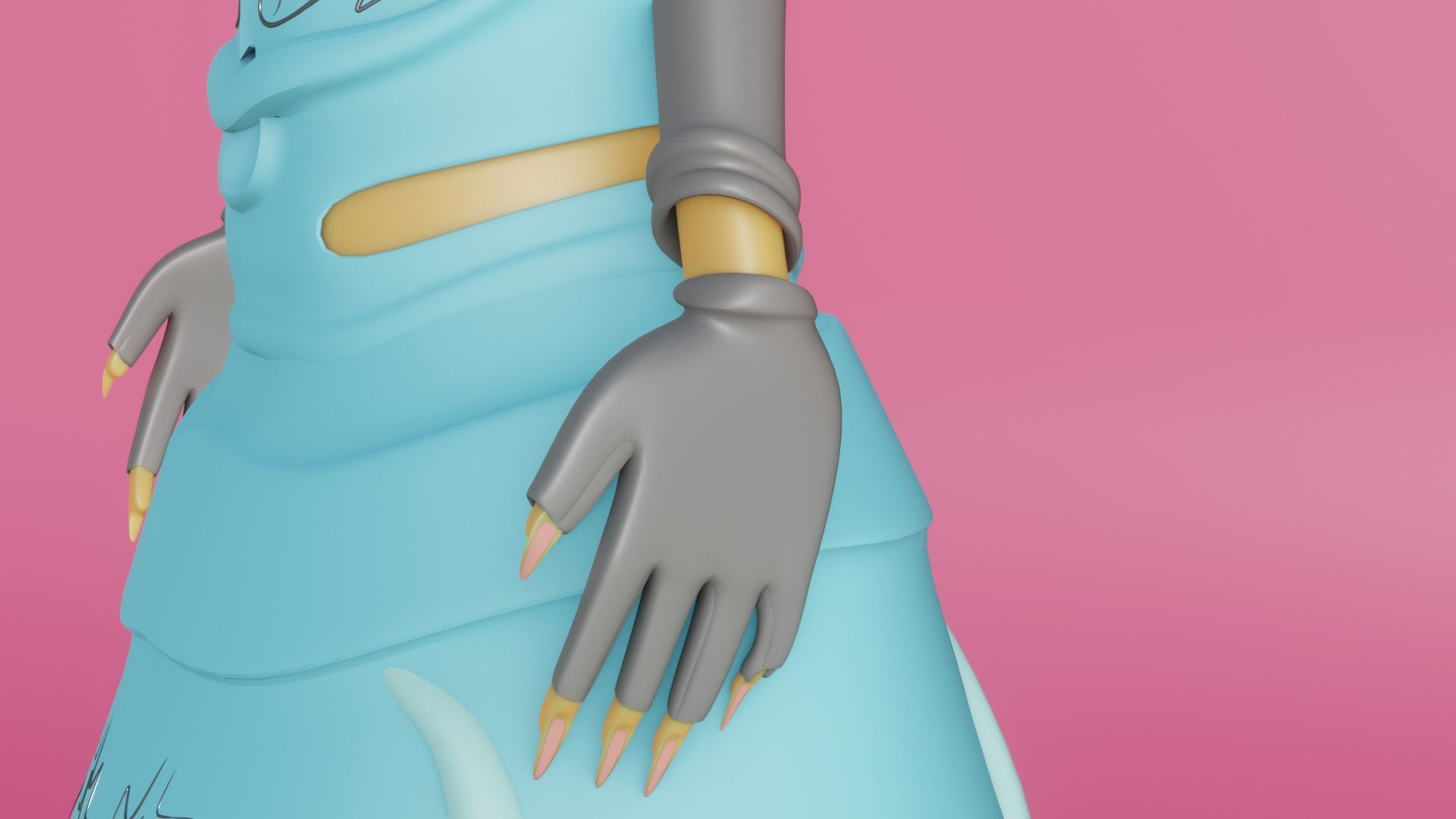 medieval princess game character Free 3D model_6