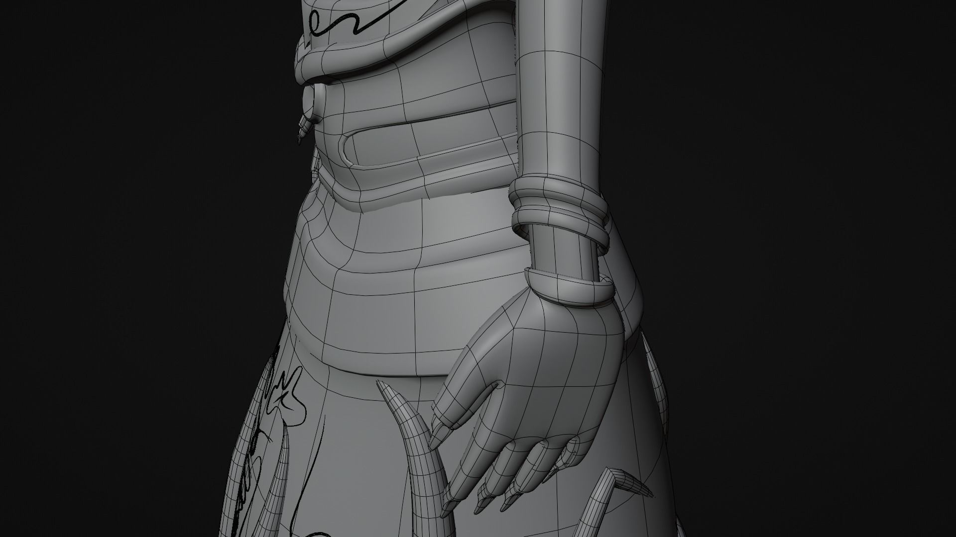 medieval princess game character Free 3D model_23