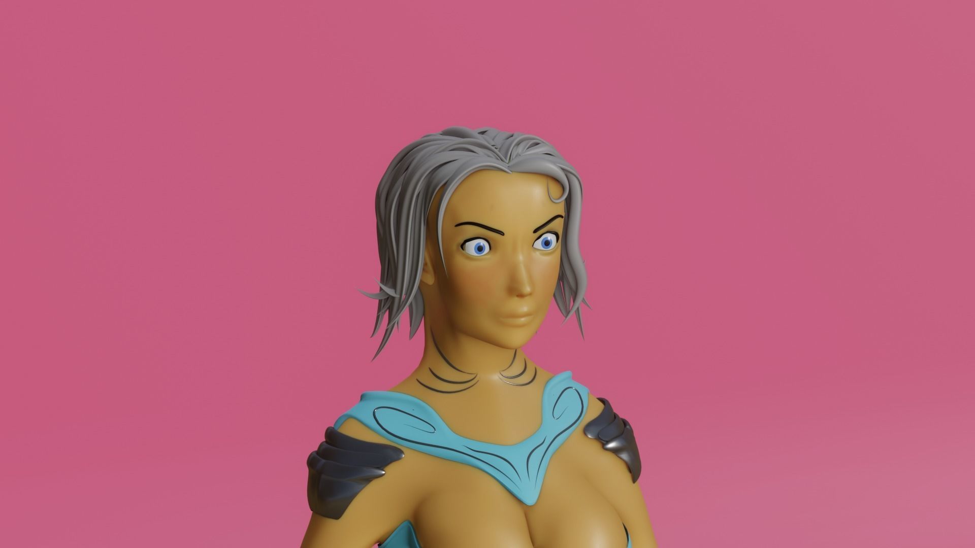 medieval princess game character Free 3D model_18