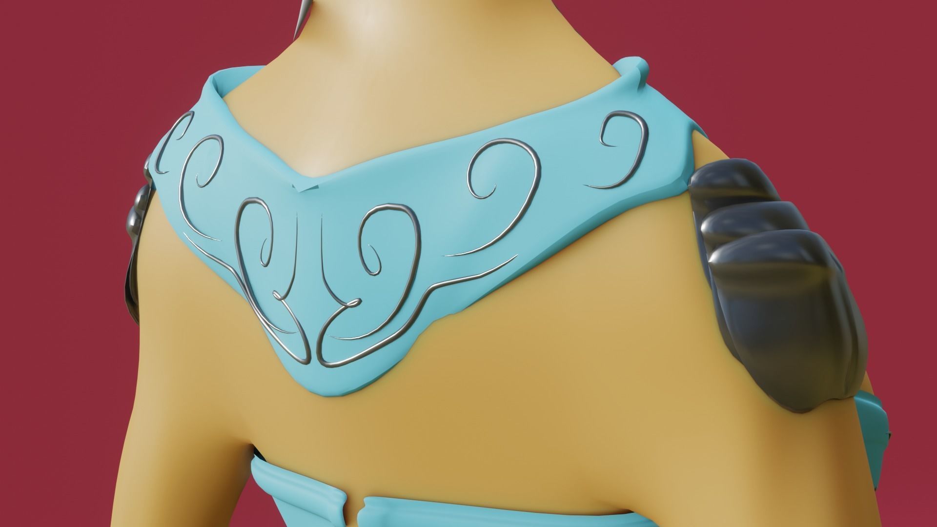 medieval princess game character Free 3D model_12