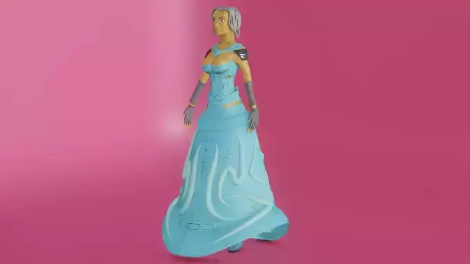 medieval princess game character Free 3D model