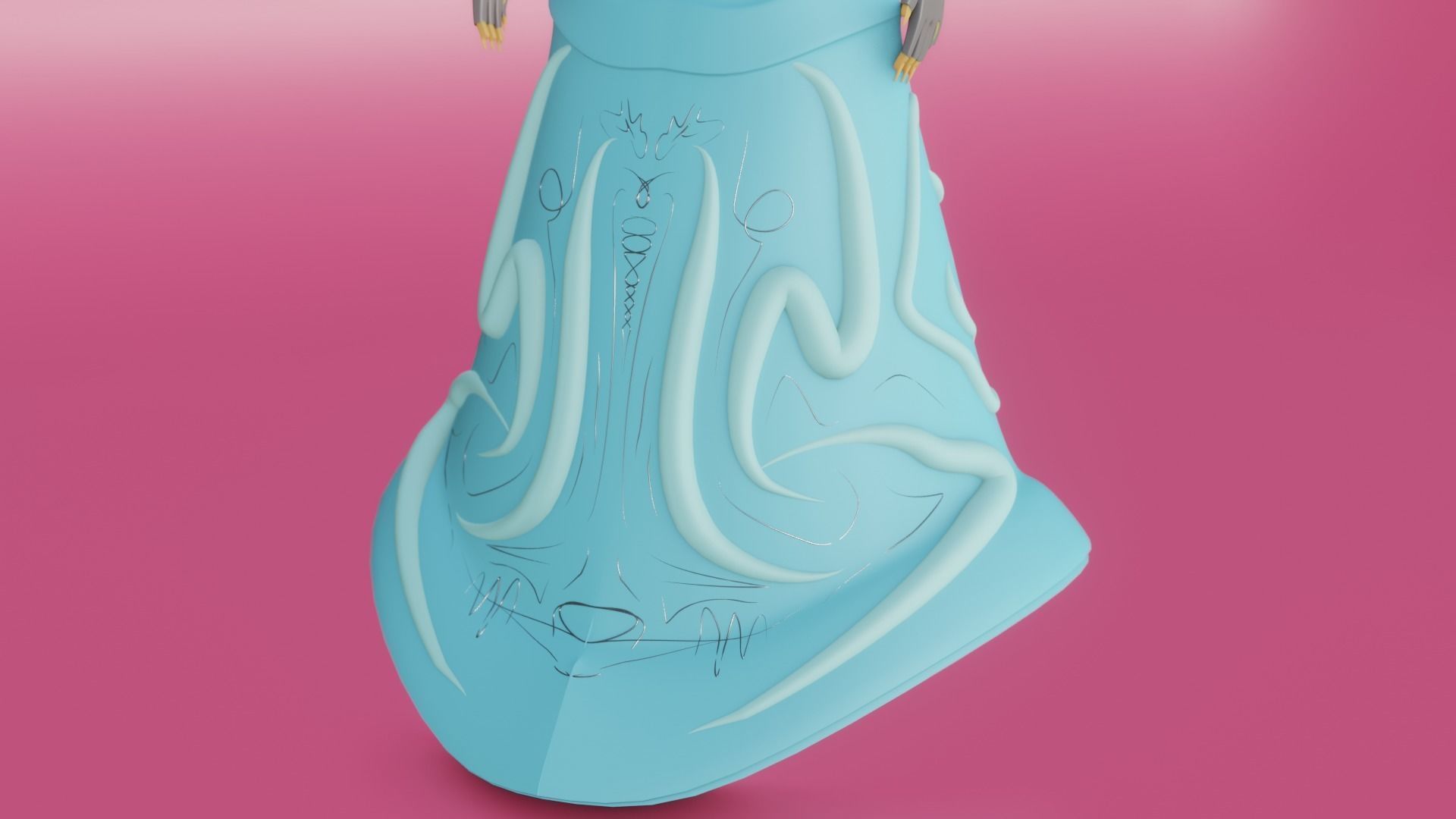 medieval princess game character Free 3D model_4