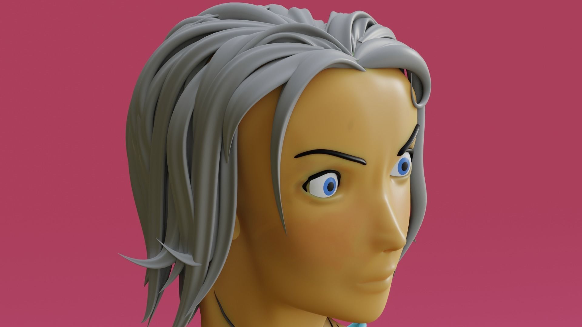 medieval princess game character Free 3D model_16