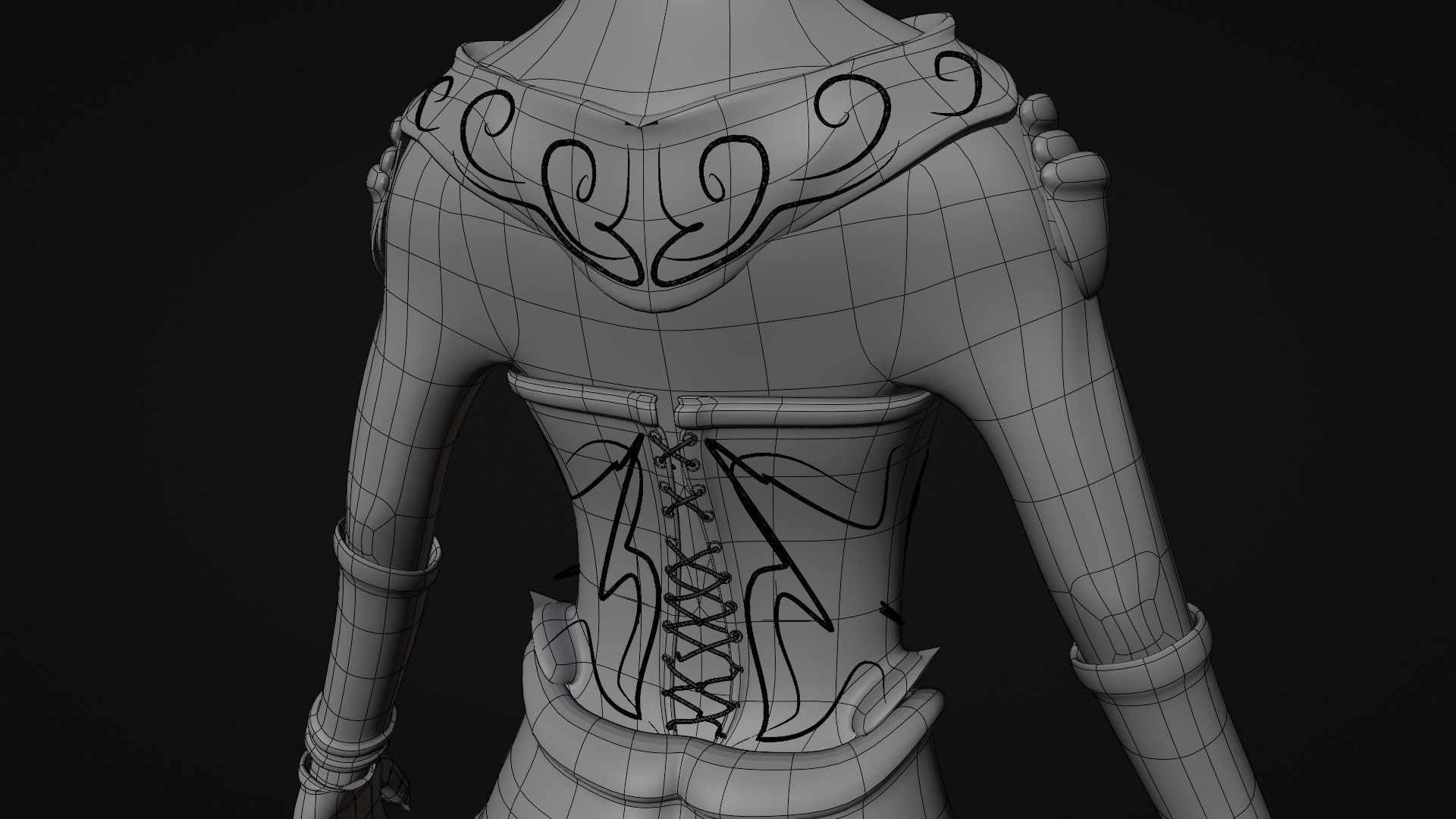 medieval princess game character Free 3D model_25