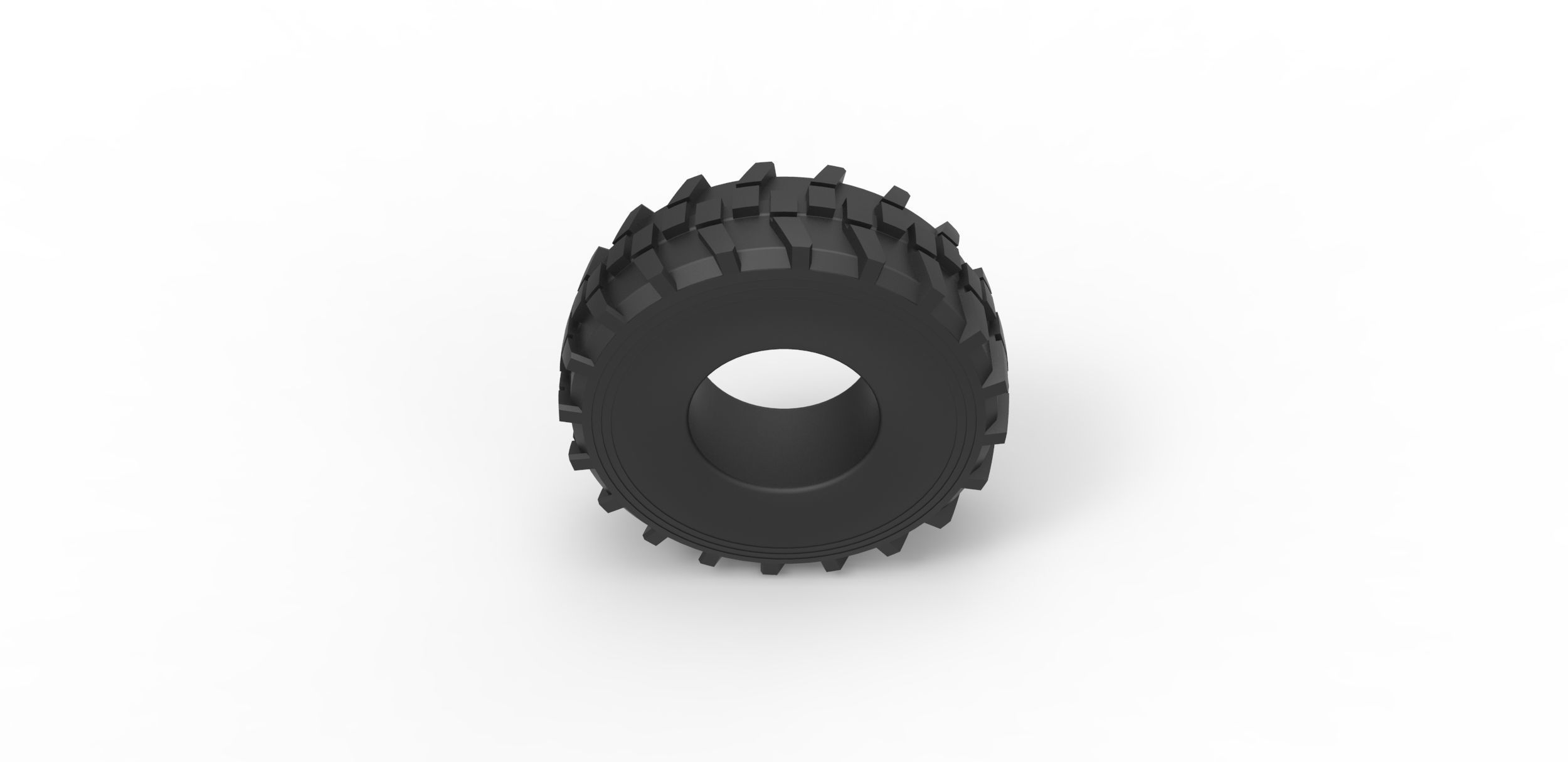 Military truck tire 8 Scale 1 to 25 3D print model_5