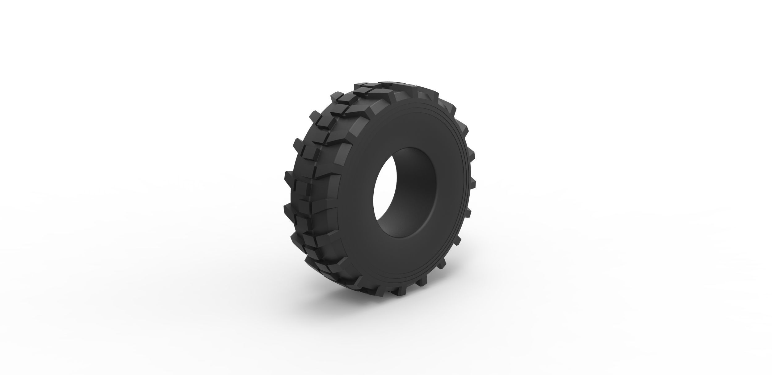 Military truck tire 8 Scale 1 to 25 3D print model_1