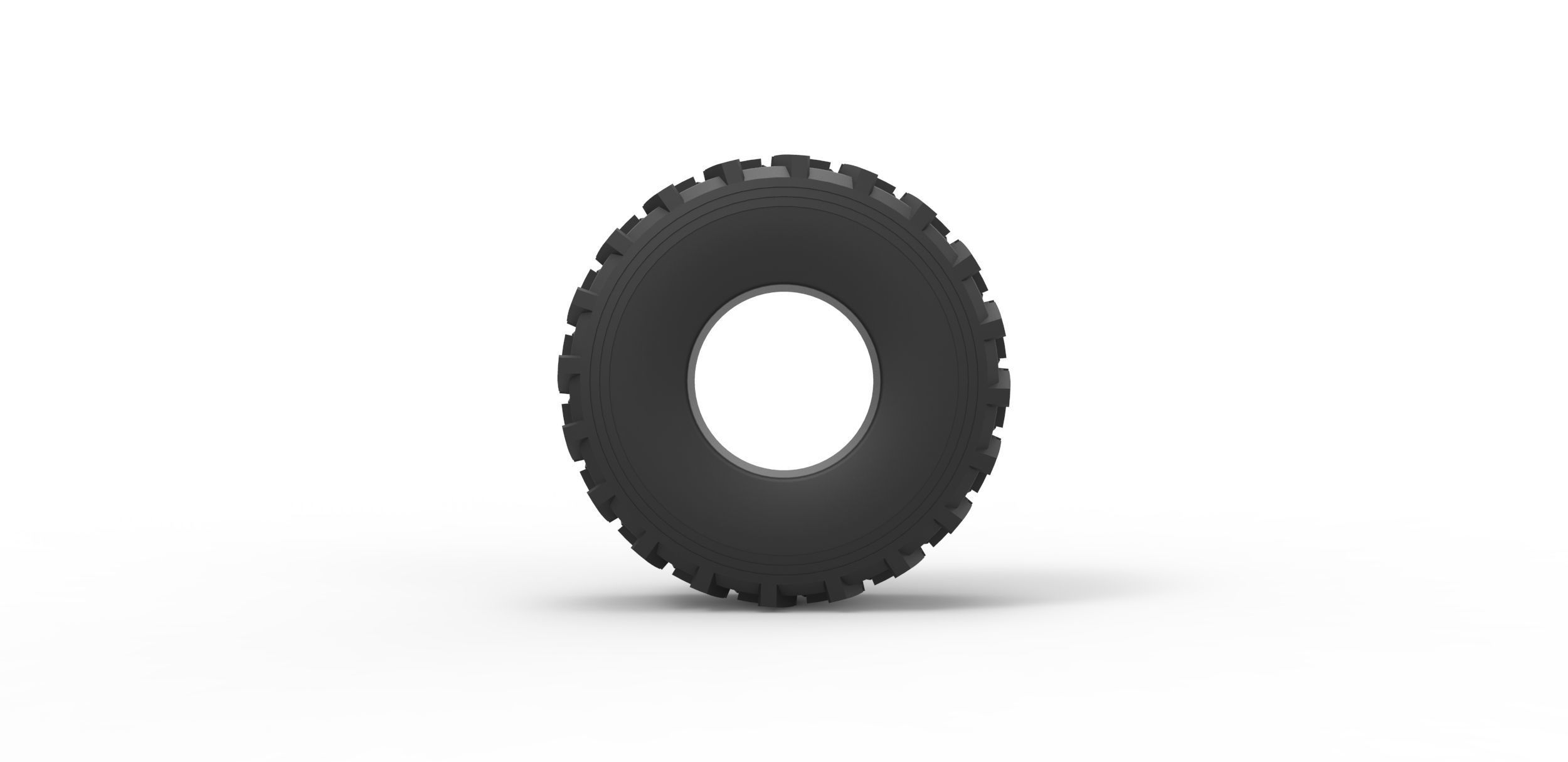 Military truck tire 8 Scale 1 to 25 3D print model_4
