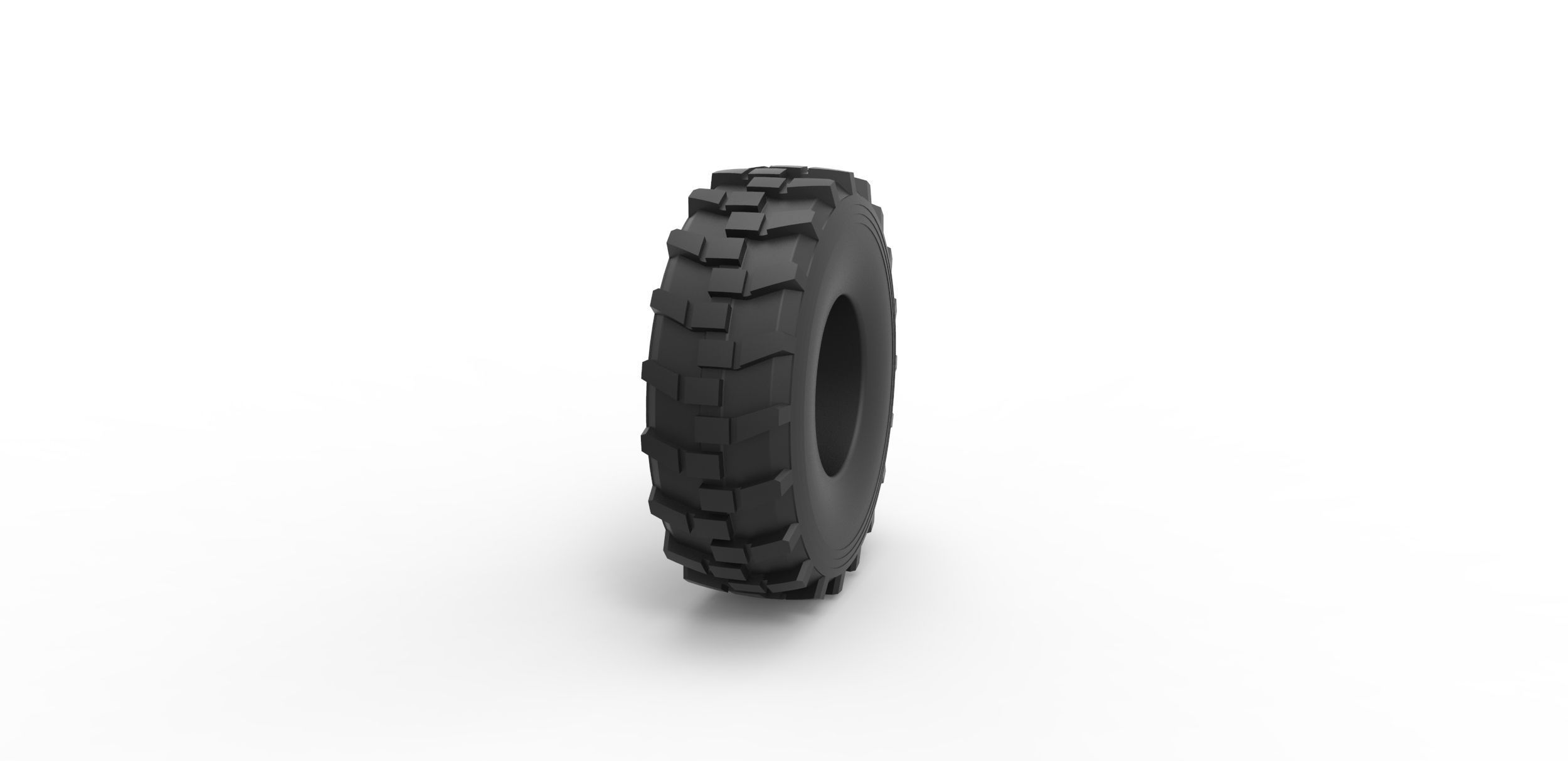 Military truck tire 8 Scale 1 to 25 3D print model_2