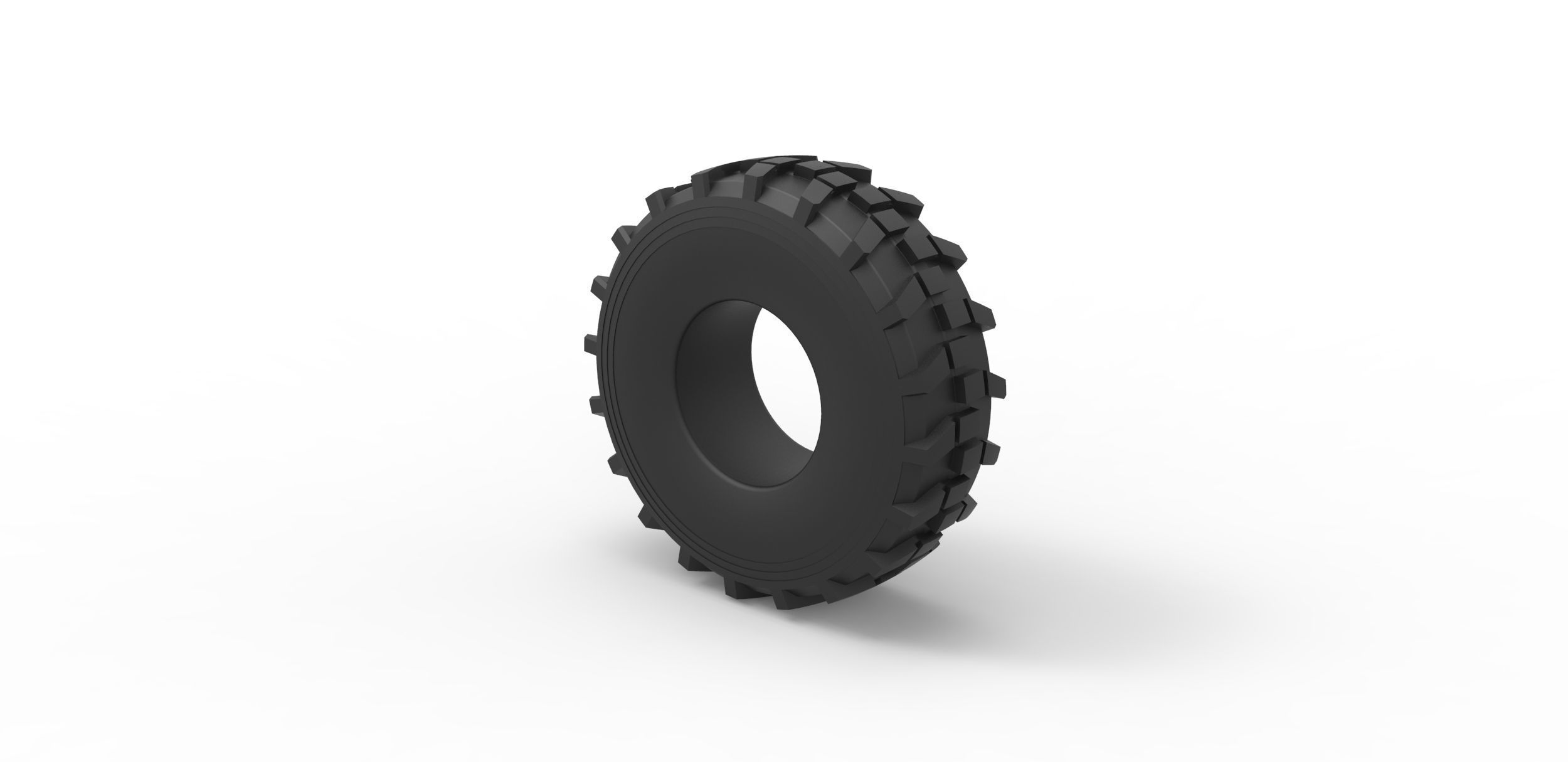 Military truck tire 8 Scale 1 to 25 3D print model_6