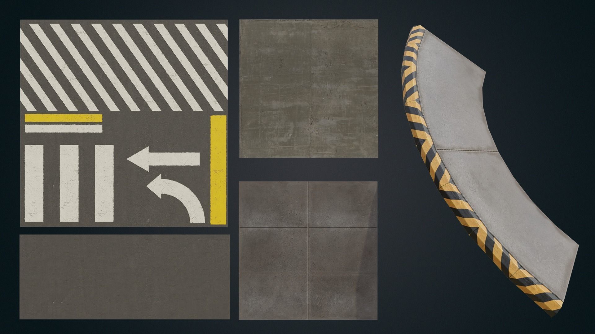 Underground parking lot props  Low-poly 3D model_5