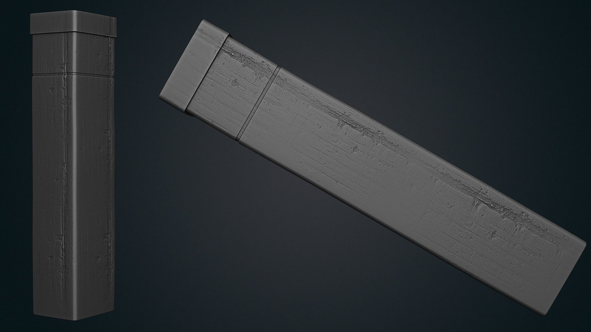 Underground parking lot props  Low-poly 3D model_8