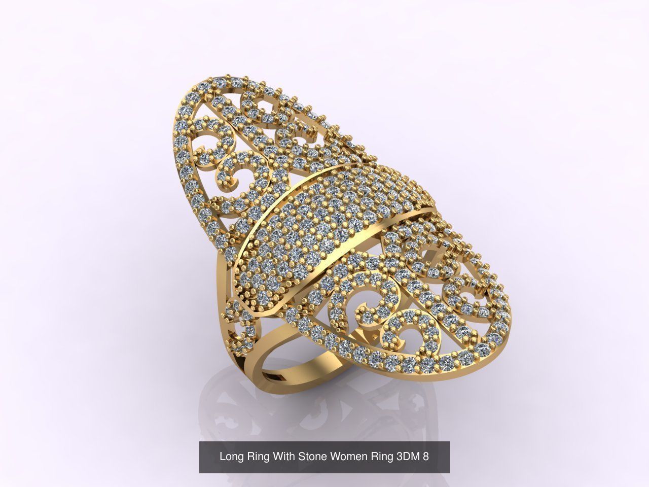 27 Files - 3DM Long Ring With Stone Women Ring Print Model 3D Model Collection_4