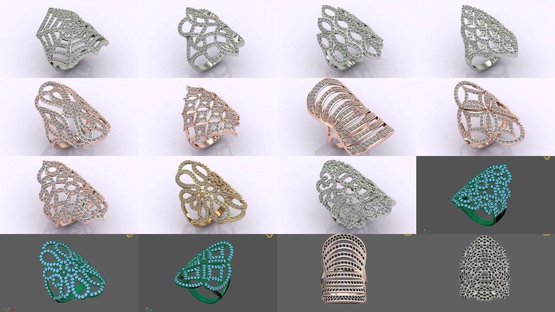 27 Files - 3DM Long Ring With Stone Women Ring Print Model 3D Model Collection_1