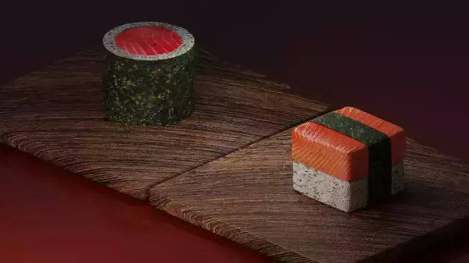 sushi animation 3D model