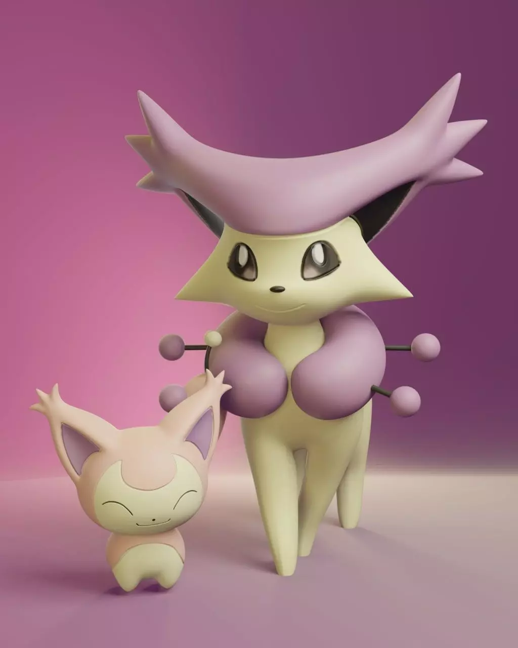 Pokemon - Skitty and Delcatty 3D print model_0