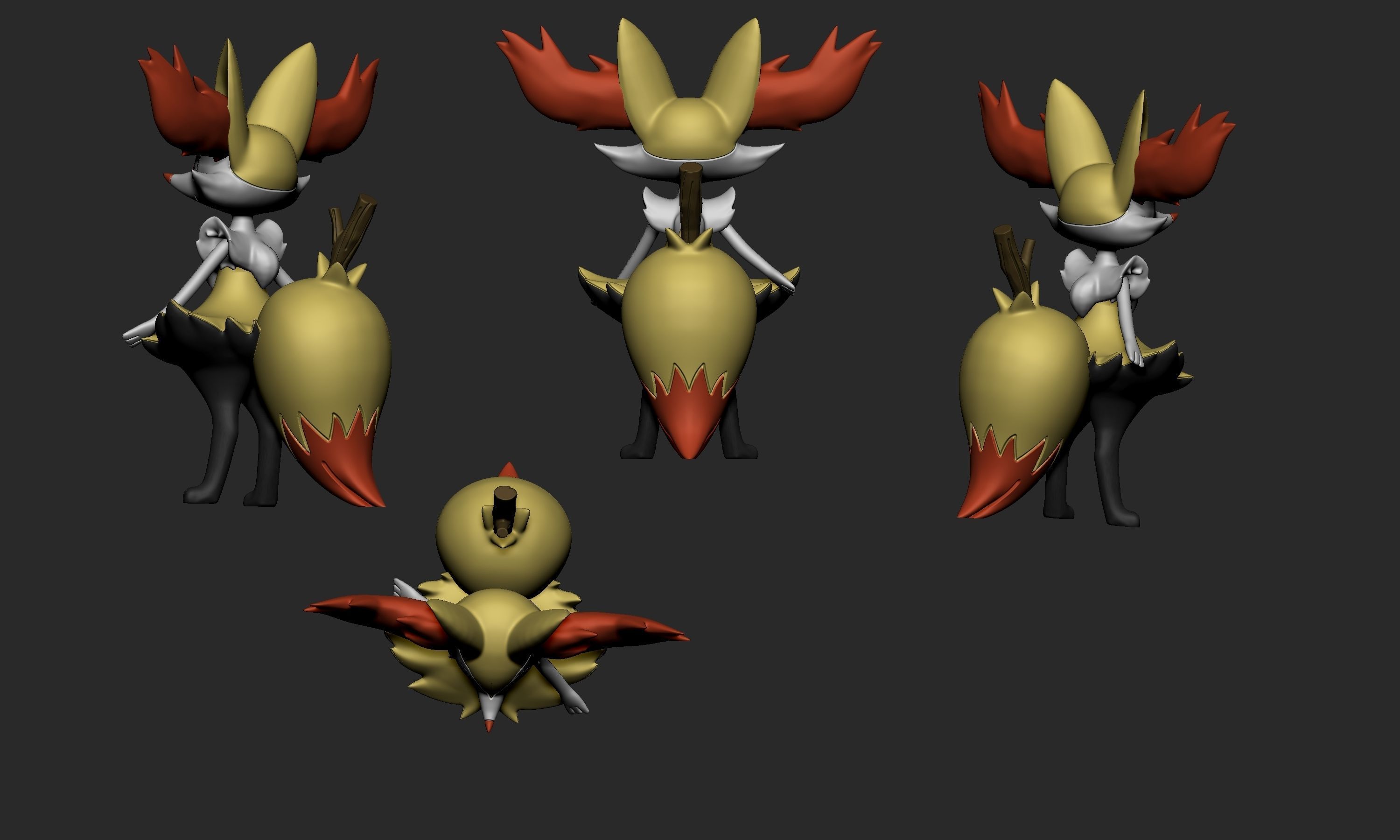 Pokemon - Braixen 3D print model_3