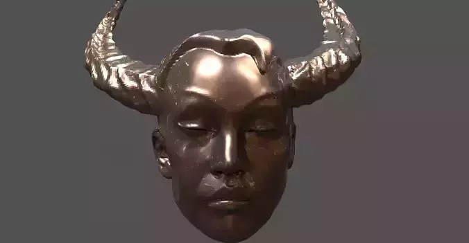 Fashion Inspired Head sculpture horned 
