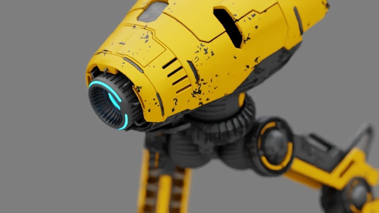 Combat DROID rigged character 3D model_4