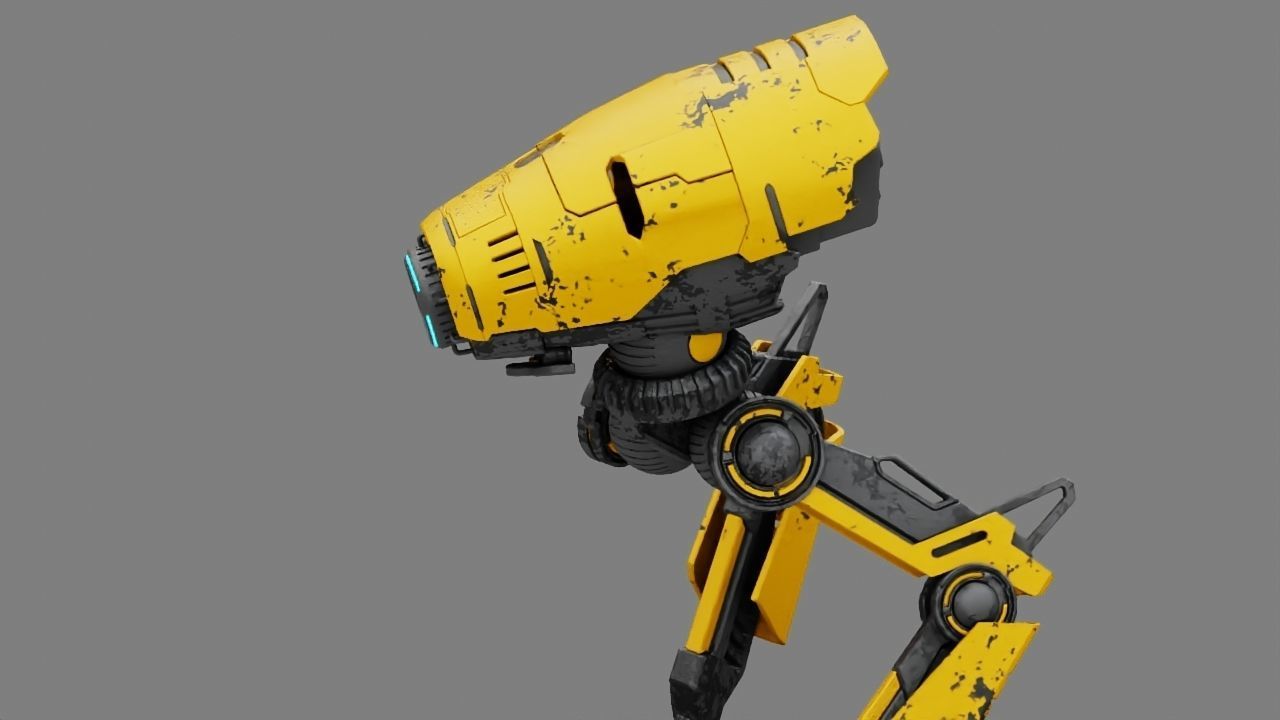 Combat DROID rigged character 3D model_14